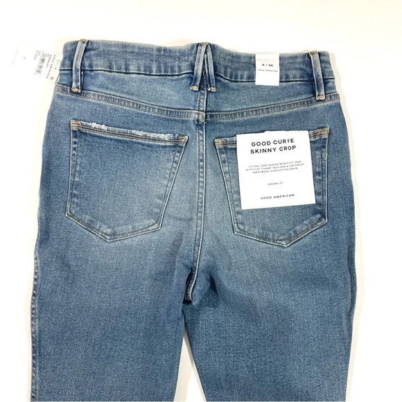 New Good American Good Curve Skinny Crop Jeans - Picture 4 of 9